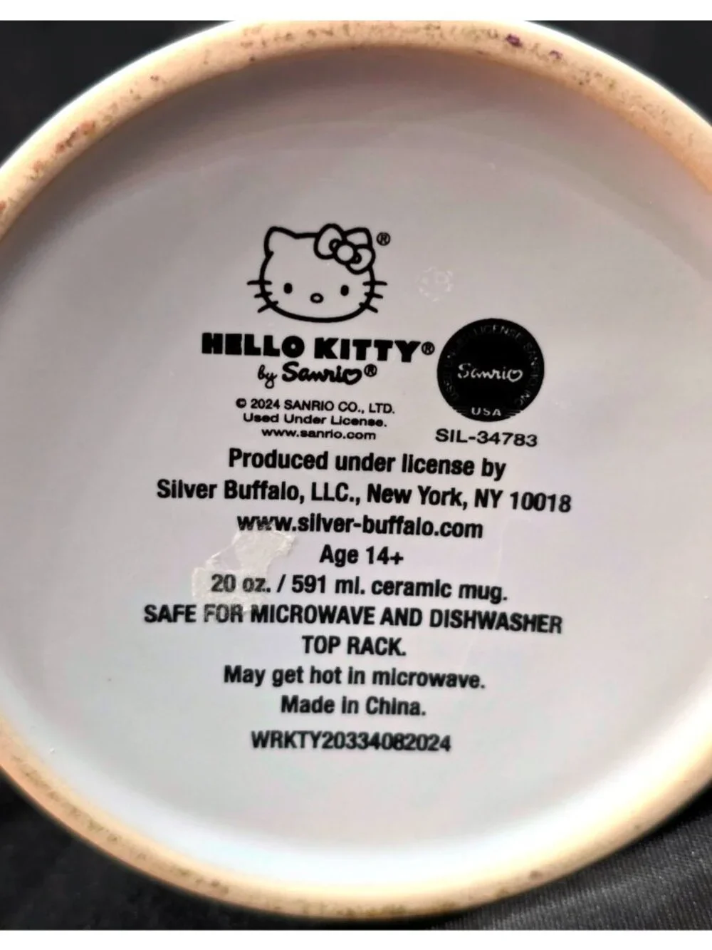 Sanrio HELLO KITTY jumbo oversize 20 oz Coffee Cup Mug Silver Buffalo red dot 4